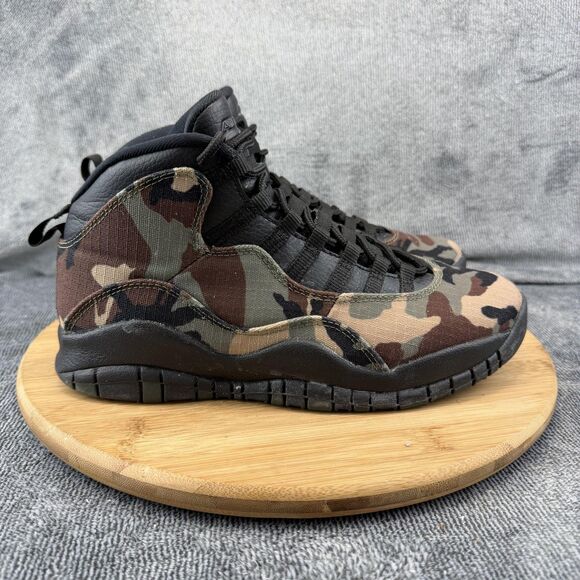 Jordan Other - Jordan Air 10 Retro Shoes Mens Size 7.5 Woodland Brown Camo Sneakers 310805-201
